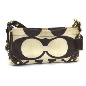 Authentic Coach “Carly” Tan+Brown Handbag